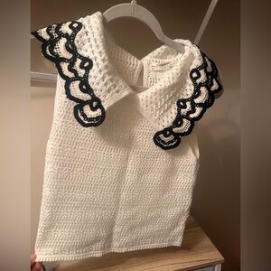 Anthropologie White Knit Top